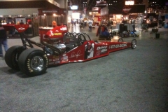 Red 2 Seater Dragster in Shop from Race Tech
